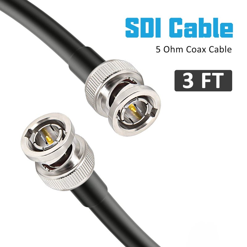 XRDS -RF SDI Cables 3FT, HD-SDI Cable 75 Ohm BNC Male to BNC Male Video Coaxial Cable for Video Surveillance Camera CCTV System - Image 2